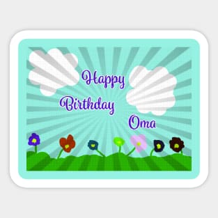 Happy Birthday Oma Sticker